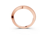 Rose gold Round Brilliant Milgrain Bezel Set Diamond Wave Band_7
