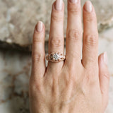 Rose gold Round Brilliant Milgrain Filigree Diamond Ring with Square Prong Setting_7