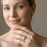 Rose gold Round Brilliant Milgrain Filigree Diamond Ring with Square Prong Setting_8