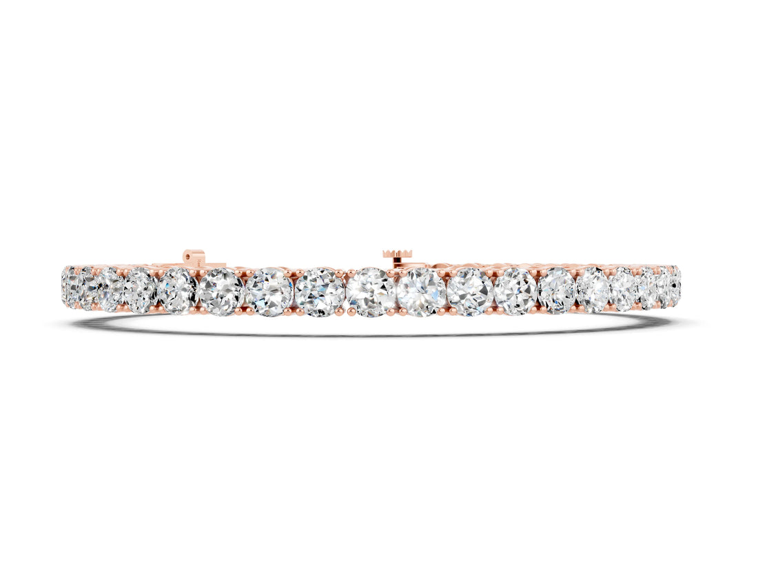 Rose gold Round Brilliant Moissanite Tennis Bracelet with Prong Setting_4