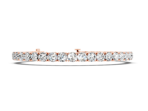 Rose gold Round Brilliant Moissanite Tennis Bracelet with Prong Setting