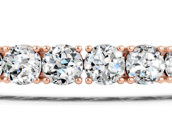 Rose gold Round Brilliant Moissanite Tennis Bracelet with Prong Setting