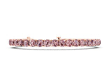 Rose gold Round Brilliant Morganite Tennis Bracelet with Prong Setting_4