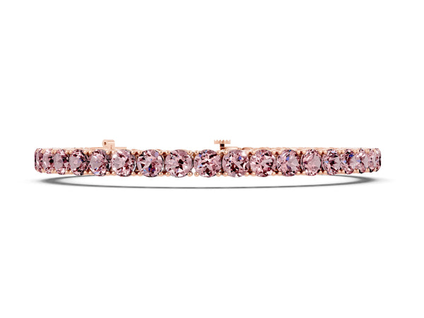 Rose gold Round Brilliant Morganite Tennis Bracelet with Prong Setting