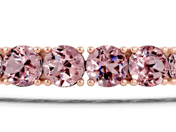 Rose gold Round Brilliant Morganite Tennis Bracelet with Prong Setting