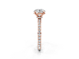 Rose gold Round Brilliant Pavé Band Solitaire with Four-Prong Setting_47