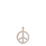 Rose gold Round Brilliant Pavé-Set Diamond Peace Pendant 1