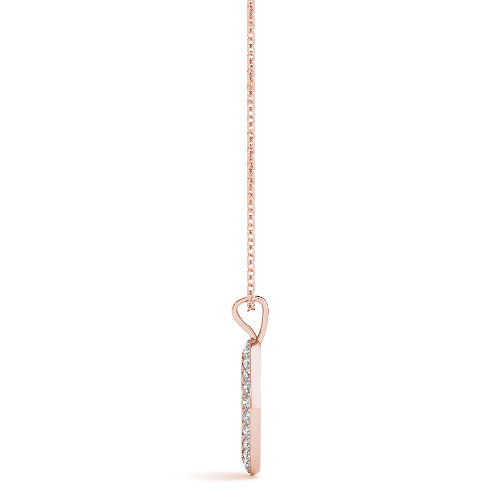 Rose gold Round Brilliant Pavé-Set Diamond Peace Pendant 2