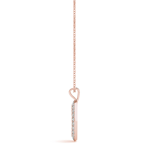 Rose gold Round Brilliant Pavé-Set Diamond Peace Pendant