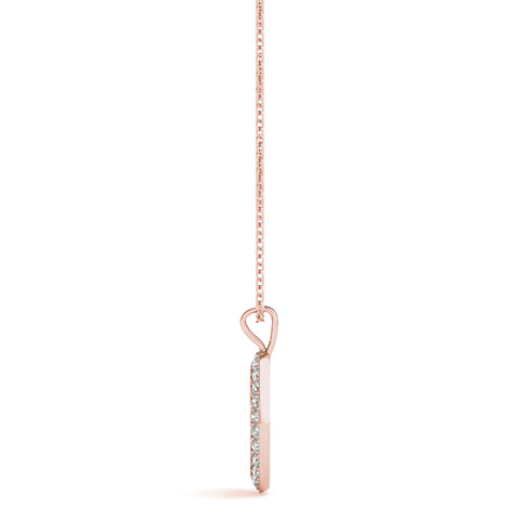Rose gold Round Brilliant Pavé-Set Diamond Peace Pendant 2