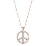 Rose gold Round Brilliant Pavé-Set Diamond Peace Pendant