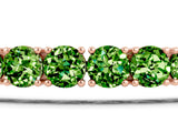 Rose gold Round Brilliant Peridot Tennis Bracelet with Prong Setting_5