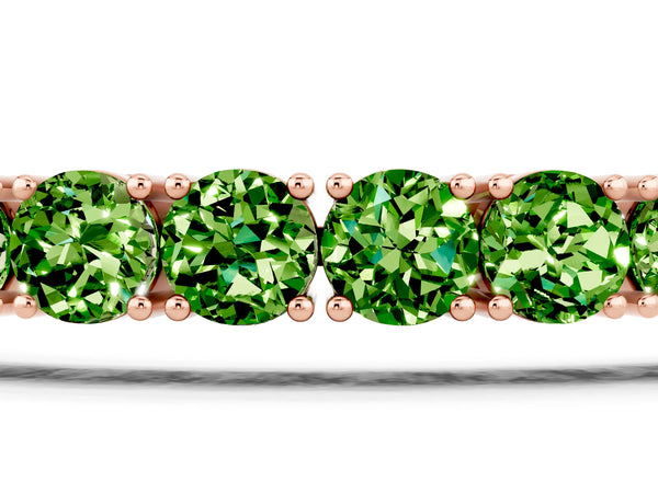 Rose gold Round Brilliant Peridot Tennis Bracelet with Prong Setting