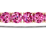 Rose gold Round Brilliant Pink Sapphire Tennis Bracelet with Prong Setting_9