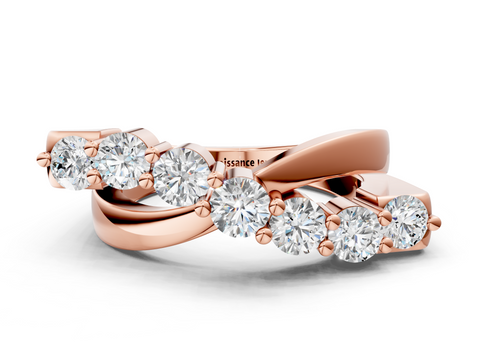 Rose gold Round Peridot Prong-Set Crossover Band
