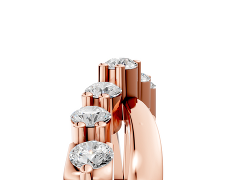 Rose gold Round Amethyst Prong-Set Crossover Band