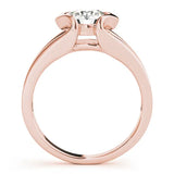Rose gold Round Brilliant Solitaire Bezel Set Split Shank Engagement Ring 2