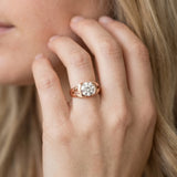Rose gold Round Brilliant Solitaire Bezel Set Split Shank Engagement Ring_8