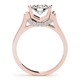 Rose gold Round Brilliant Solitaire Diamond Ring with Channel Set Band and Bar Prong Setting 1