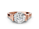 Rose gold Round Brilliant Solitaire Diamond Ring with Channel Set Band and Bar Prong Setting_16