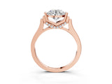 Rose gold Round Brilliant Solitaire Diamond Ring with Channel Set Band and Bar Prong Setting_19