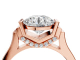 Rose gold Round Brilliant Solitaire Diamond Ring with Channel Set Band and Bar Prong Setting_20