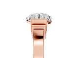 Rose gold Round Brilliant Solitaire Diamond Ring with Channel Set Band and Bar Prong Setting_21