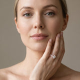 Rose gold Round Brilliant Solitaire Engagement Ring with Pave Band and Four-Prong Setting_7