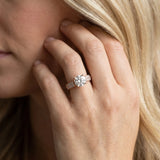 Rose gold Round Brilliant Solitaire Engagement Ring with Pave Band and Four-Prong Setting_8