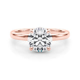 Rose gold Fancy Blue Pear  Brilliant Solitaire Engagement Ring with Six-Prong Setting and Classic Band