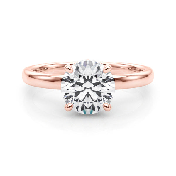 Rose gold Fancy Blue Pear  Brilliant Solitaire Engagement Ring with Six-Prong Setting and Classic Band