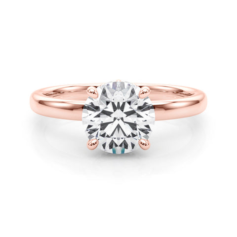 Rose gold Round Brilliant Solitaire Engagement Ring with Six-Prong Setting and Classic Band 1