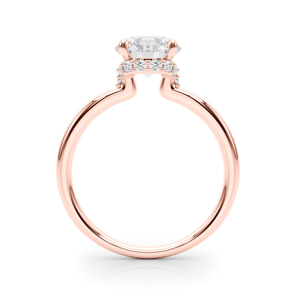 Rose gold Round Brilliant Solitaire Engagement Ring with Six-Prong Setting and Classic Band 2