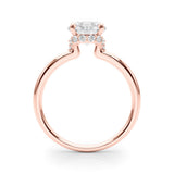 Rose gold Fancy Blue Pear  Brilliant Solitaire Engagement Ring with Six-Prong Setting and Classic Band