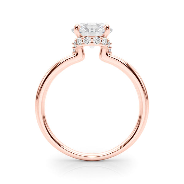 Rose gold Fancy Blue Pear  Brilliant Solitaire Engagement Ring with Six-Prong Setting and Classic Band