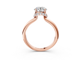 Rose gold Round Brilliant Solitaire Engagement Ring with Six-Prong Setting and Classic Band_26