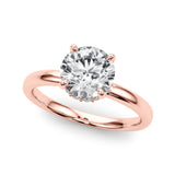 Rose gold Fancy Blue Pear  Brilliant Solitaire Engagement Ring with Six-Prong Setting and Classic Band