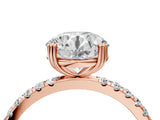 Rose gold Round Brilliant Solitaire with Pavé Band and Claw Prong Setting_11