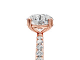 Rose gold Round Brilliant Solitaire with Pavé Band and Claw Prong Setting_12