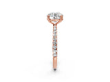 Rose gold Round Brilliant Solitaire with Pavé Band and Claw Prong Setting_9