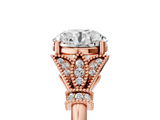 Rose gold Round Brilliant Solitaire with Pave Band and Four-Prong Setting_29