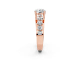 Rose gold Round Brilliant Solitaire with Side Stones on a Pave Band and Four-Prong Setting_102