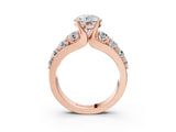 Rose gold Round Brilliant Solitaire with Side Stones on a Pave Band and Four-Prong Setting_15