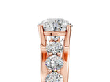 Rose gold Round Brilliant Solitaire with Side Stones on a Pave Band and Four-Prong Setting_17