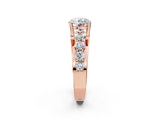 Rose gold Round Brilliant Solitaire with Side Stones on a Pave Band and Four-Prong Setting_26