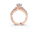 Rose gold Round Brilliant Solitaire with Side Stones on a Pave Band and Four-Prong Setting_27