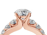 Rose gold Round Brilliant Solitaire with Side Stones on a Pave Band and Four-Prong Setting_28