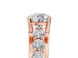 Rose gold Round Brilliant Solitaire with Side Stones on a Pave Band and Four-Prong Setting_29