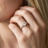 Rose gold Round Brilliant Split Shank Pave Diamond Engagement Ring with Four-Prong Setting_8