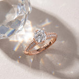 Rose gold Round Brilliant Split Shank Pave Diamond Engagement Ring with Four-Prong Setting_9